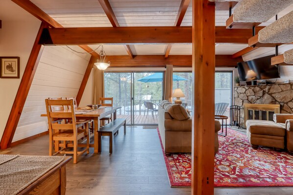 TV, fireplace, video games, DVD player