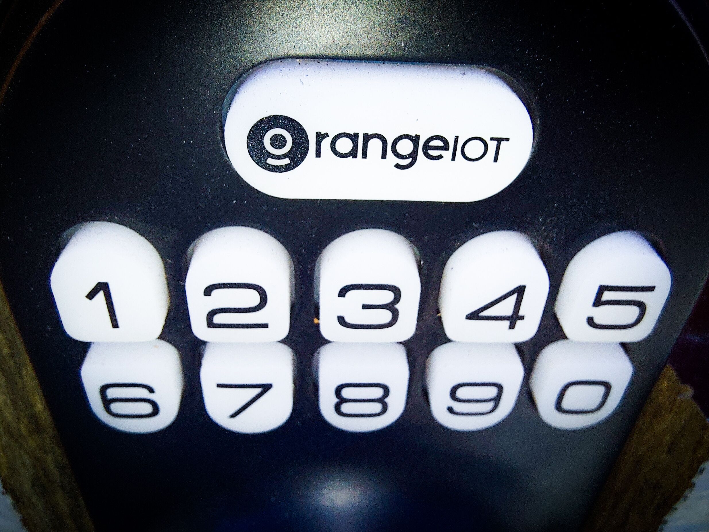 A close-up of a rotary dial telephone with the brand name 'rangeiot' visible.