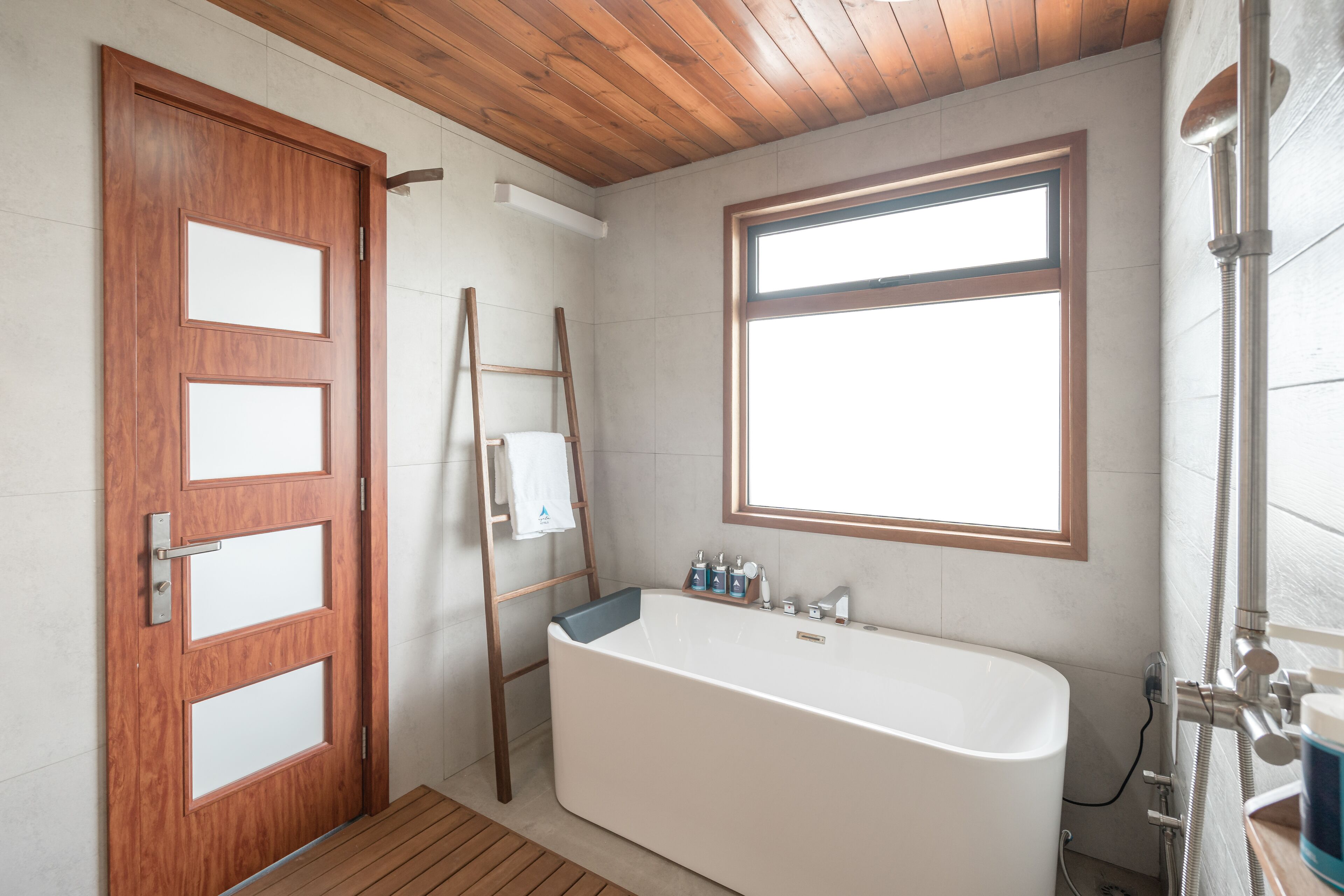 superior double room | bathroom | rainfall showerhead, free toiletries, hair dryer, bidet