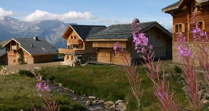 Chalet, pied des pistes de ski, terrasse, cheminĂ©e ou poĂȘle Ă bois, parking, tĂ©lĂ©vision, 120-135mÂČ