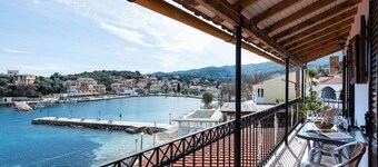 modern 2 bedroom fully furnished apartment over looking the harbour of Kassiopi