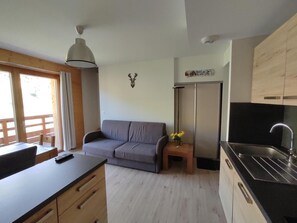 Living area - 200m from shops, 1st floor, swimming pool, balcony, parking, tv, ski locker, 50m², Vars (Vars)
