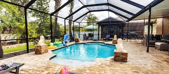Free heated pool at Apollo Beach gazebo grill pool table games