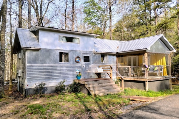 The Shiny Tiny- vintage custom I beam trailer - former portable dental office!