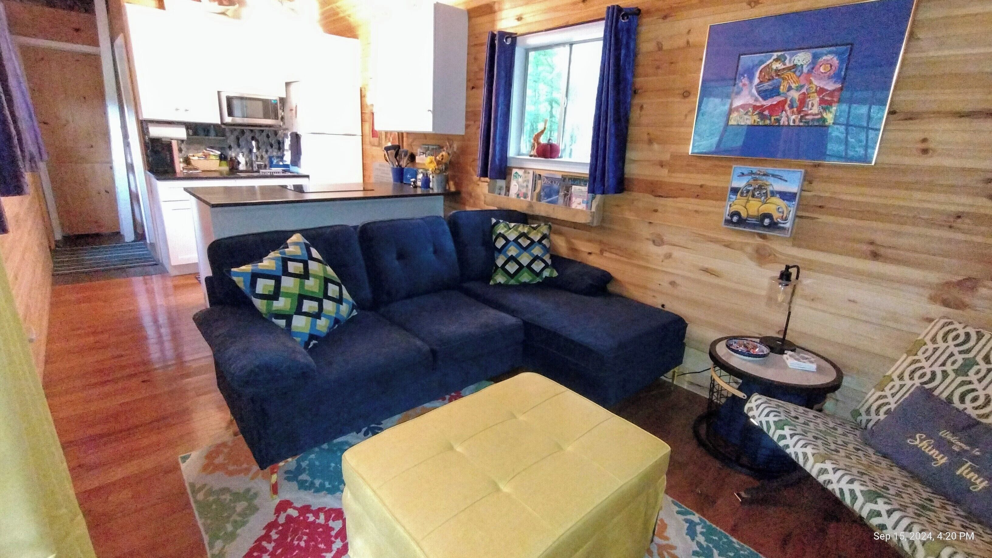 Smart-TV, Kamin, Bücher, Musikbibliothek