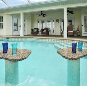 Piscine extérieure, piscine chauffée