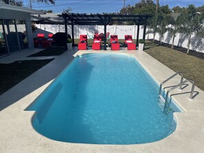 Outdoor pool, a heated pool