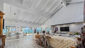 Luxury Villa | Living area | 45-inch Smart TV with cable channels, TV, fireplace - Villa Hashmi (North Bay Village)