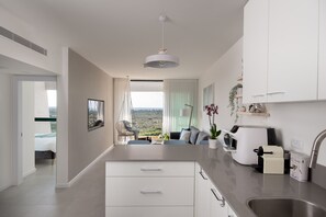 Apartment | Private kitchen | Fridge, microwave, oven, stovetop