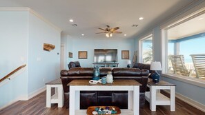 TV, offices - Top View: 5  BR, 4  BA House in Crystal Beach, Sleeps 18 (Bolivar Peninsula)