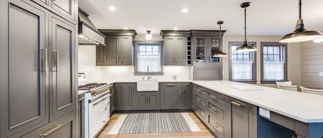 Fridge, oven, stovetop, dishwasher