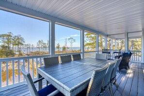 Outdoor dining - Wildcat Retreat - Waterfront; Phenomenal Views! (Chincoteague Island)