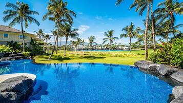 An infinity pool, a heated pool