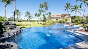 An infinity pool, a heated pool