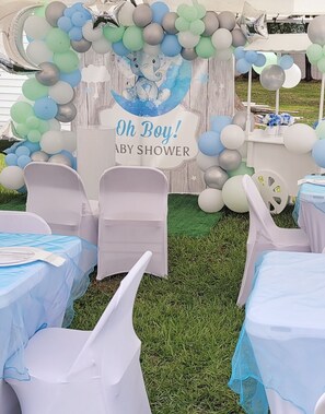 Outdoor banquet area