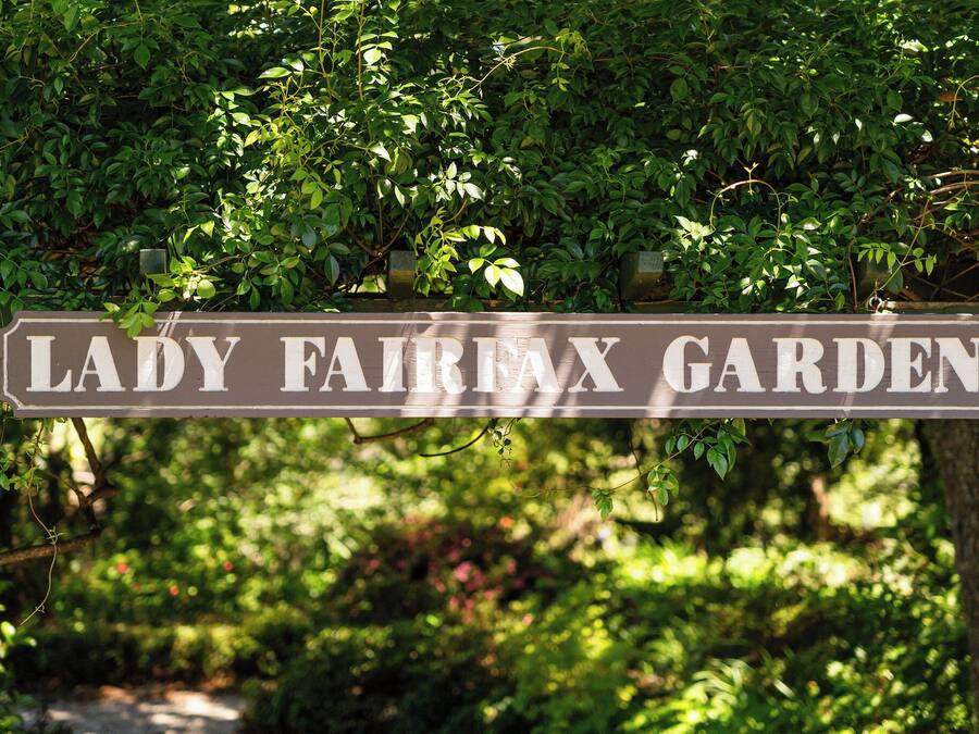 A sign that reads "Lady Fairfax Garden."