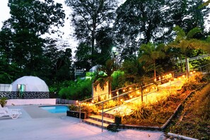 Honeymoon Chalet, 1 King Bed, Hot Tub | Down duvets, in-room safe, laptop workspace, blackout curtains - Hotel Villas y Glampings MyA, Puerto Viejo, Limon, C.R (Cahuita)