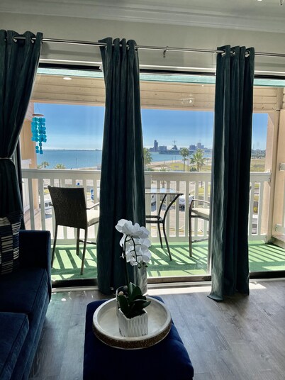 Newly Renovated Beach Condo with views of the ocean and downtown Corpus Christi!