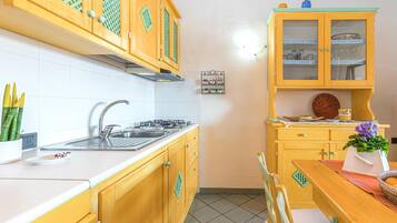 Kühlschrank, Mikrowelle, Herdplatte, Geschirrspüler