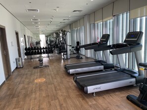 Apartment, 1 Schlafzimmer, barrierefrei, Balkon | Fitnessbereich