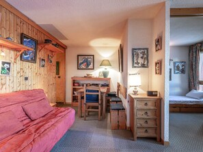 Living area - Cozy studio with WiFi, 4-5 people, Richardes' hamlets (Val-d'Isère)