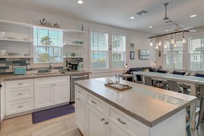 Fridge, microwave, oven, stovetop - Beautiful home located in the heart of Old Town Port A!  Community Pool! (Port Aransas)