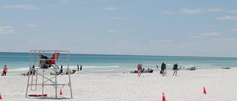 Beach nearby, sun loungers