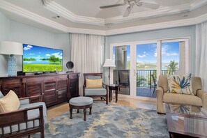 Flat-screen TV, DVD player, stereo, offices