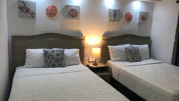 2 bedrooms, desk, iron/ironing board, travel crib