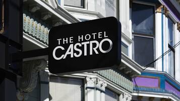 A hotel sign with the name "The Hotel Castro".
