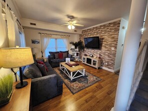TV, fireplace - The Bay House-New Kitchen and Updates! An AC Vibe! (Atlantic City)