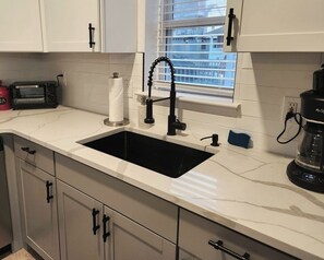 Fridge, microwave, oven, stovetop - The Bay House-New Kitchen and Updates! An AC Vibe! (Atlantic City)