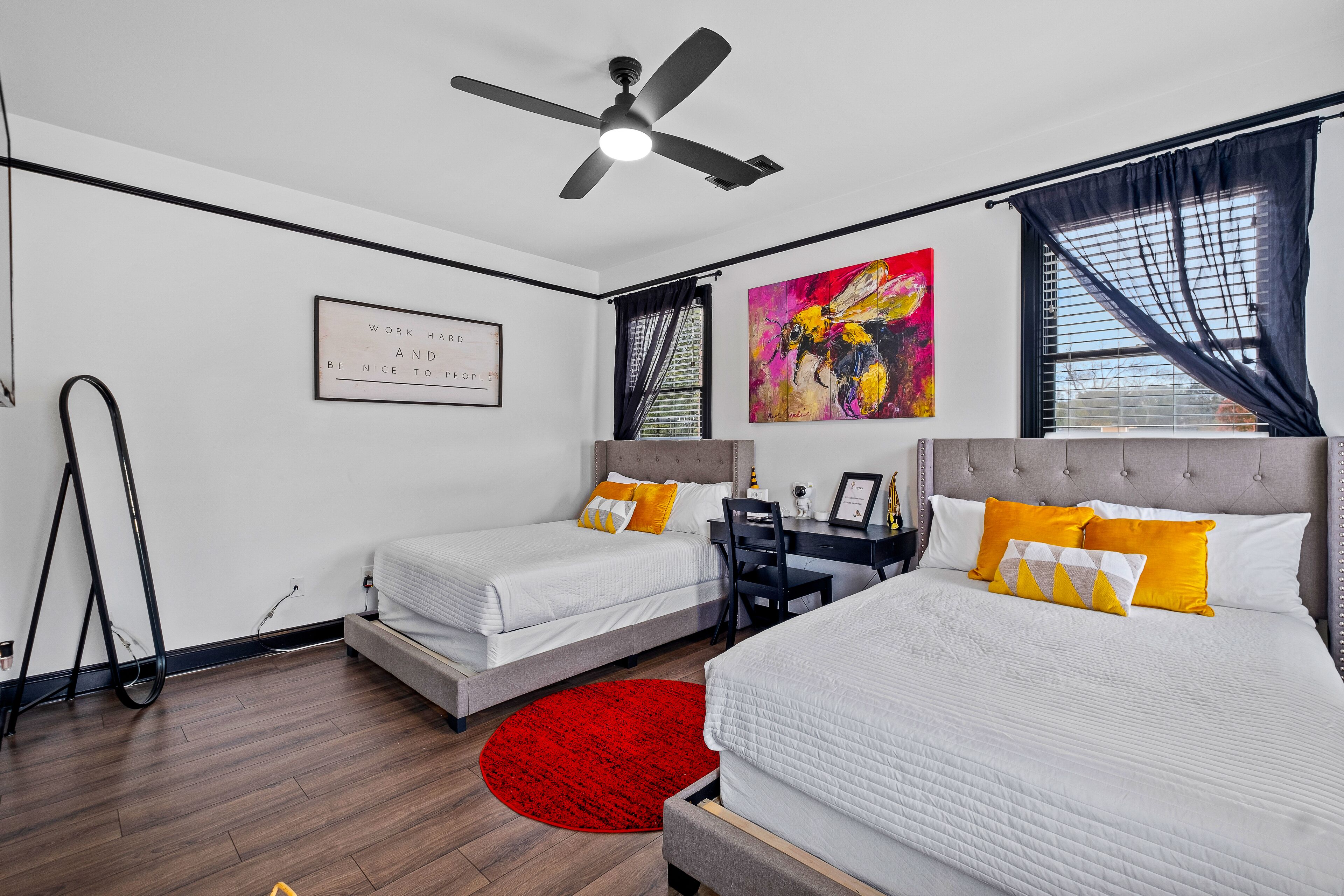 Bedroom 1 "The Enchanted Bee" 2 Double Beds
