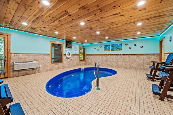 Relax by the Private Indoor Heated Pool with your favorite drink! Have fun setting the mood with the multicolor LED String Lights!