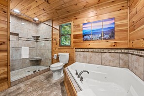 Douche, baignoire à jets, serviettes fournies