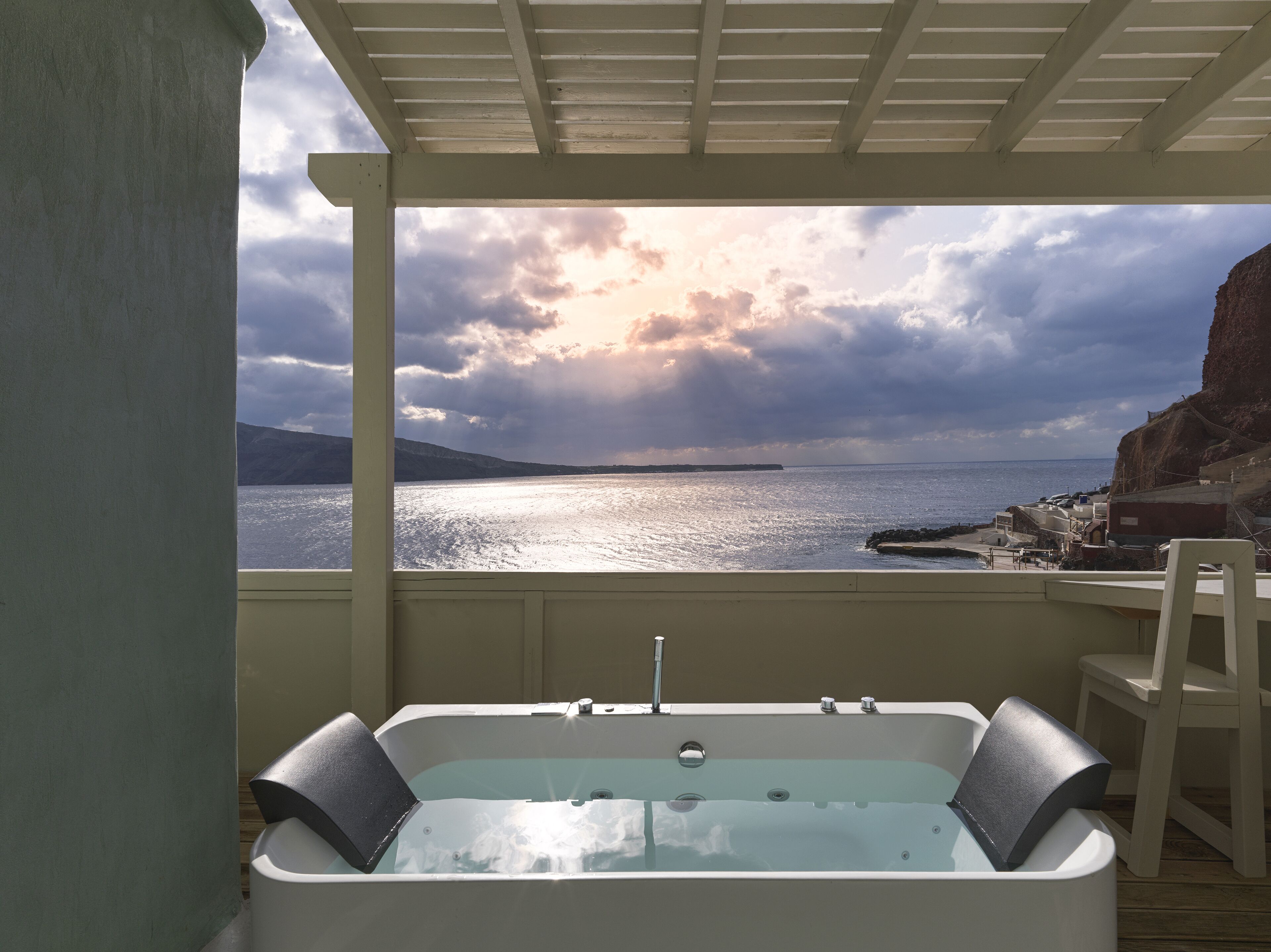 Exclusive Studio Suite, 1 Queen Bed, Hot Tub, Sea View | View from room