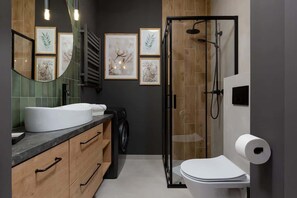 Dusche, Haartrockner, Handtücher