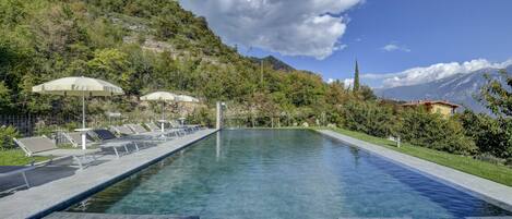 Outdoor pool, pool loungers