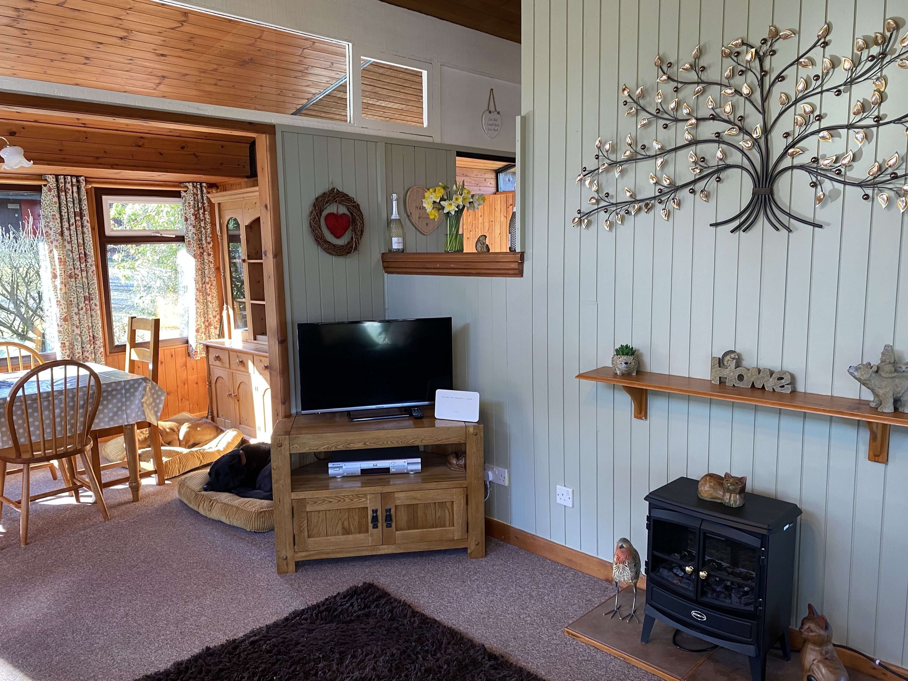 Een smart-tv en een open haard