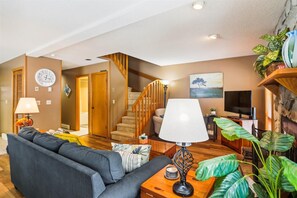 Smart TV, chimenea y reproductor de DVD