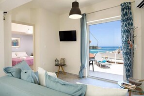 Penthouse, Sea View | View from room - Melina Apartments (Chania)