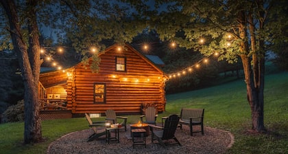 Stargaze in Style | Hot Tub + Log Cabin Escape