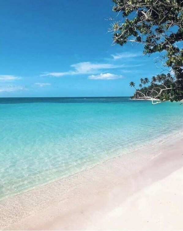 Beach nearby, sun loungers, beach towels