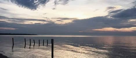 在海灘附近