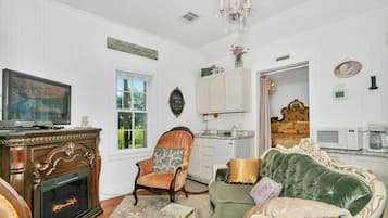 TV, fireplace, DVD player