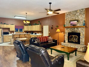 TV, fireplace, DVD player