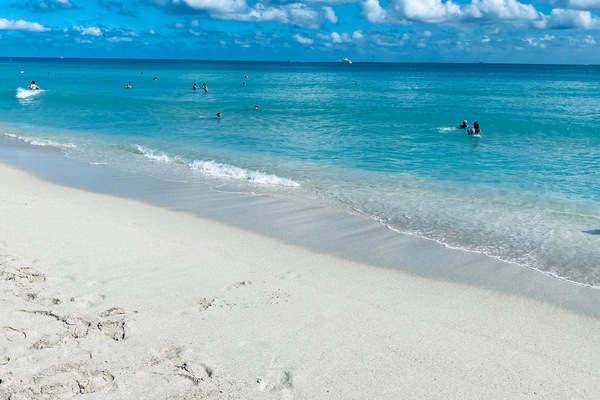 the beach across the street