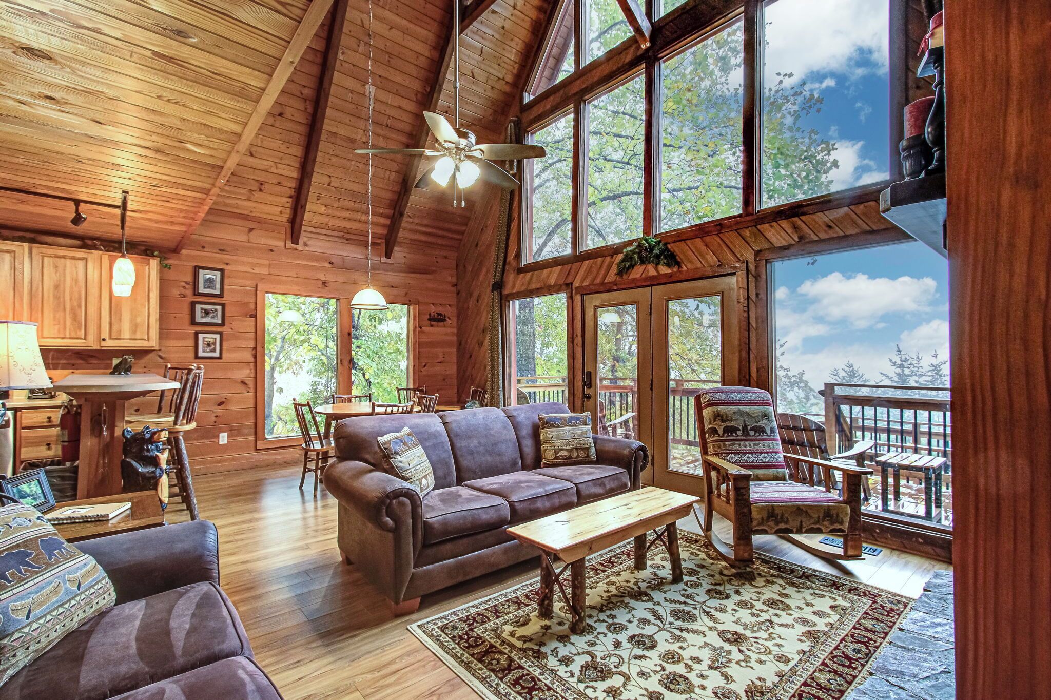 Smart TV, fireplace, video games, DVD player