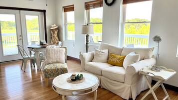 TV connectée, cheminée, livres