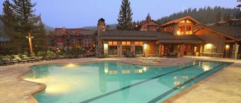 Outdoor pool, a heated pool